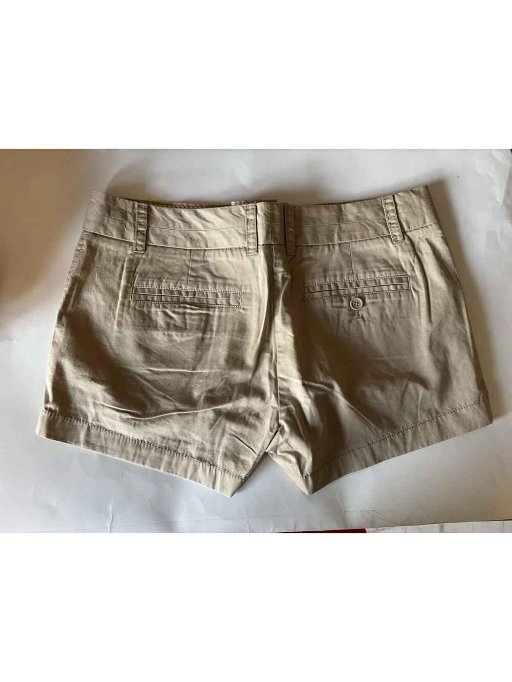 J.Crew Women's Beige Chino Shorts Size 6 Cotton Casual Flat Front
